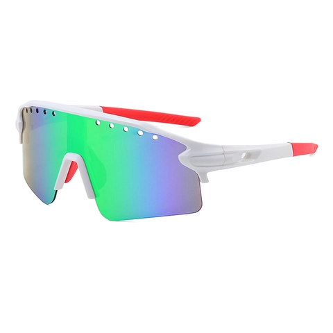 Lunettes de Soleil de Cyclisme Sportif Grand Cadre Intégré Protection UV400 Coupe-vent Lunettes d'Equitation pour Hommes Femmes