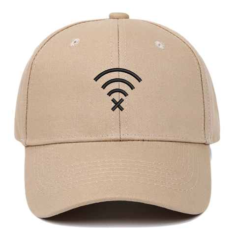 Casquette De Baseball En Coton Brodé Signal No WiFi Bord Incurvé Réglable Chapeau De Soleil Pour Hommes Femmes