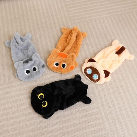 Cute Long Cat Plush Toy Shell Unfilled Big Eyes Cartoon Animal Doll Skin DIY Soft Decorative Pillow Cover