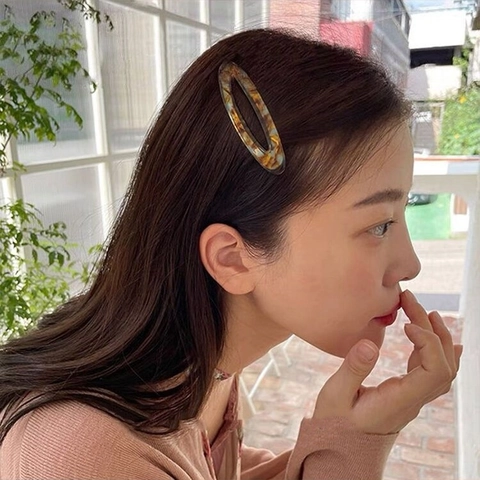 Pinzas Para El Cabello BB De Acetato Ovaladas Elegantes Patrón De Mármol Carey Horquillas Laterales Para Mujeres Niñas