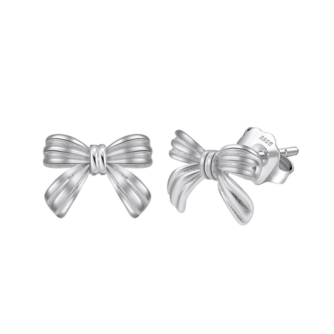 925 Sterlingsilber Schleife Ohrstecker Elegante Strukturierte Schleifenknoten Ohrringe Für Damen Gold Silber Plattiert Süßer Schmuck