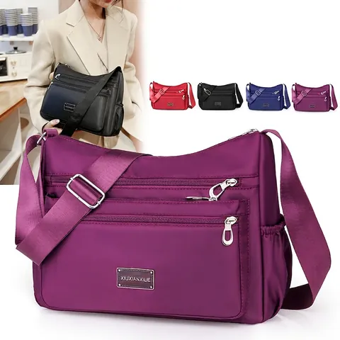 Borsa A Tracolla Multi Tasca In Tessuto Oxford Da Donna Borsa A Spalla Casual Impermeabile Grande Capacità Viaggio Pendolare