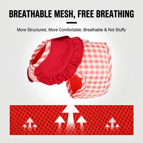 Gingham Pet Harness And Leash Checkered Plaid Ruffled Collar Breathable Mesh Vest For Small Dogs Cats Puppy Kitten