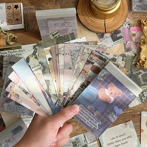 Vintage Ästhetik Material Papier Nicht Klebend Notizblock Für Scrapbooking Journaling DIY Handwerk Leichtes Papier Antik Stil