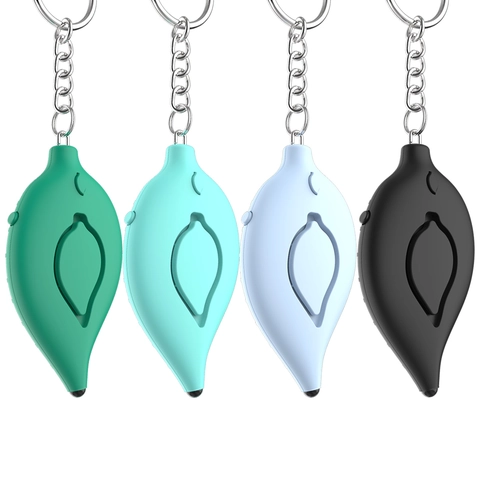 Allarme Personale A Forma Di Foglia Portachiavi Con Luce LED Alto Volume Autodifesa Emergenza Per Donne Anziani Bambini