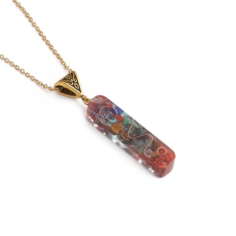 Collana Pendente Albero Della Vita Fatto Mano Resina Pietre Naturali Cristalli Filo Avvolto Catena In Acciaio Inossidabile