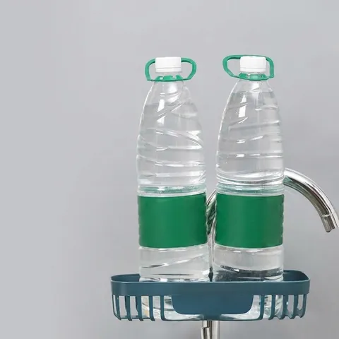 Faucet Storage Rack Kitchen Sink Organizer Plastic Hollow Drainer Basket Adjustable Holder For Sponge Soap Scrubber