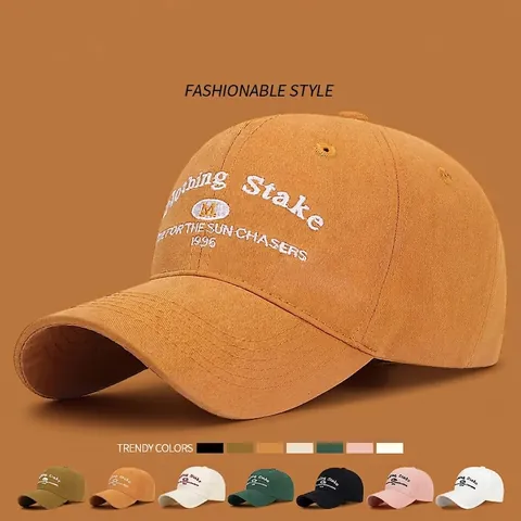 Casquette De Baseball En Coton Lettres Brodées Ajustable Bord Incurvé Sport Décontracté Rétro Chapeau Soleil Femmes Hommes