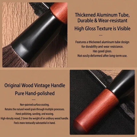 Portable Mini Makeup Brushes With Travel Mesh Bag Soft Animal Hair Synthetic Fiber Bristles Wood Handle Professional Cosmetic Tools