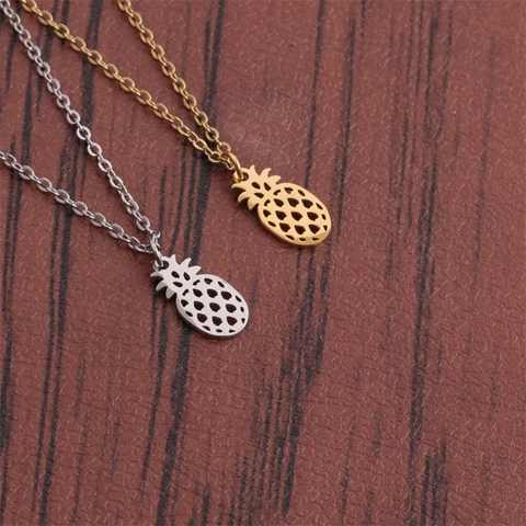 Collana Con Ciondolo A Forma Di Ananas In Acciaio Inossidabile Svuotato Lucidato Taglio Laser Catena O Gioielli Regalo