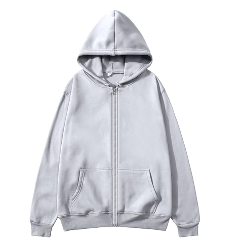 Unisex Effen Kleur Ritssluiting Hoodie Polyester Met Fleece Gevoerd Ruime Pasvorm Bedrukt Sweatshirt Casual Lange Mouwen Jas