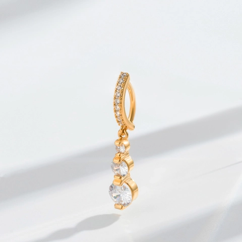 Dreamcatcher Bauchnabelpiercing Ring Edelstahl Kupfer Zirkon Sonne Schmetterling Flügel Anhänger Körperschmuck Für Damen