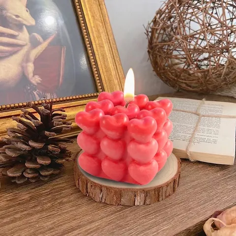 Herz Würfel Kerzenform Silikon 3D Blase Herzform Für DIY Handgemachte Aromatherapie Kerzen Seife Harzguss