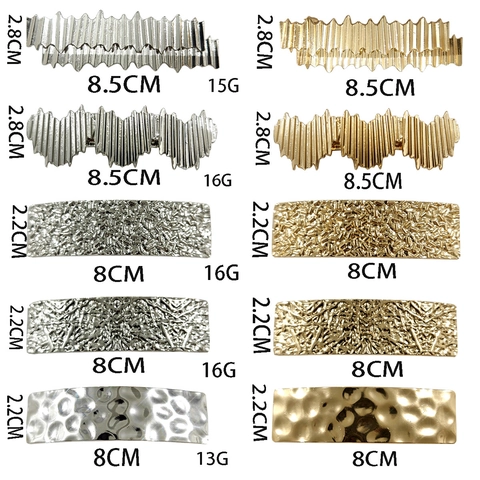Geometric Metal Hair Clips Alloy Rectangular Brushed Hammered Spring Barrettes Minimalist Fashion Hair Accessories Women