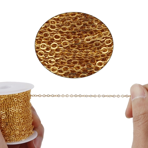 Cadena Cruzada Aplanada En Forma De O De Cobre Para Hacer Joyas DIY Accesorios De Metal Galvanizado Artesanía Manual