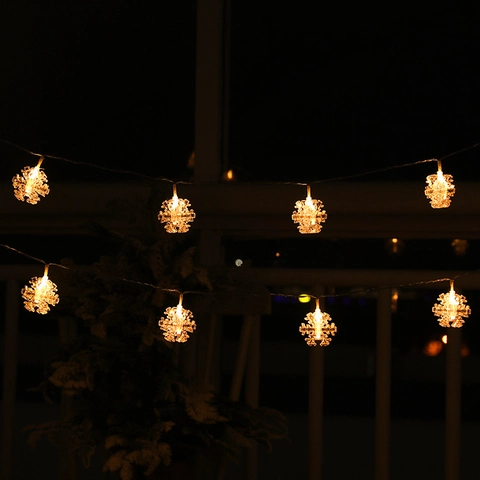 Luces De Cadena LED Blanco Cálido Clips De Fotos Estrella Árbol Copo De Nieve Navidad Decoración Festiva Fiesta Hogar Funciona Con Pilas