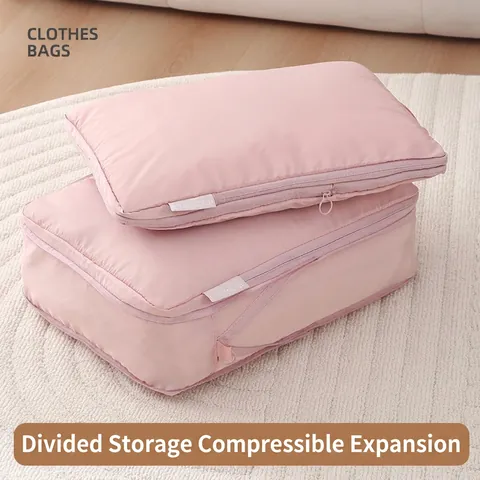 Waterproof Polyester Compression Travel Storage Bags Luggage Organizer For Clothes Underwear Shoes Expandable Packing Cubes
