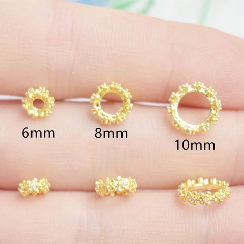 Perles D'espacement Flocon De Neige Cuivre Micro Pavé Zircon Grand Trou DIY Fabrication De Bijoux Accessoires Bracelet