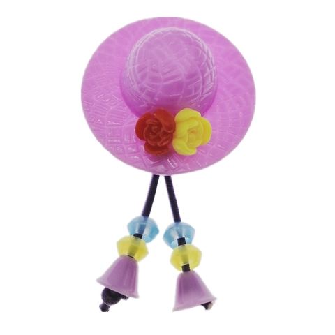 Mini Miniature Straw Hat Accessories Plastic Small Sun Hats With Flowers Beads Bells For DIY Crafts Doll Decor Cake Toppers