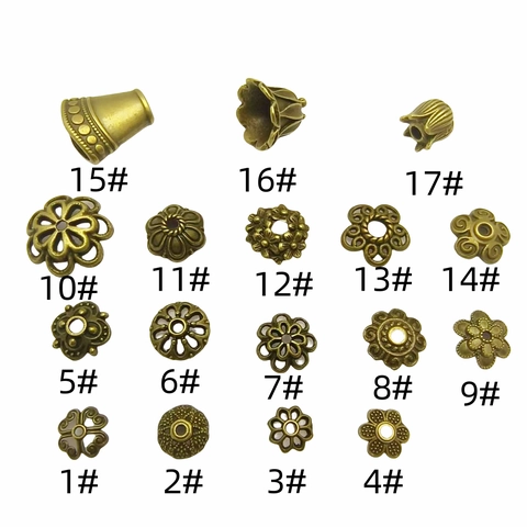 Antique Bronze Flower Bead Caps Zinc Alloy Filigree Hollow Metal End Caps For DIY Jewelry Making Beading Accessories