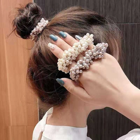 Elastici Per Capelli Con Künstliche Perle Artificiali Alta Elasticità Eleganti Cerchietti Stile Coreano Per Donne Ragazze