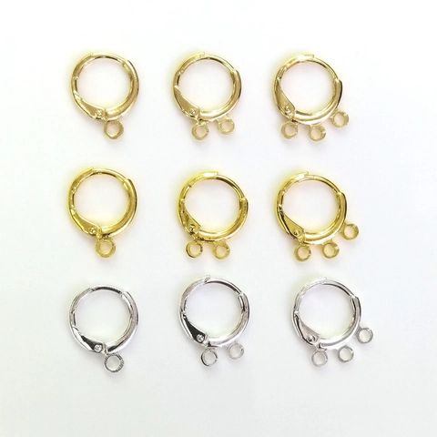 Round Lever Back Earring Hooks Copper Gold Silver Plated Color Retention DIY Jewelry Making Findings Hanging Loops