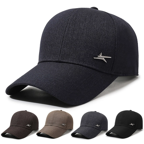 Heren Honkbalpet Ademende Zonnescherm Hoed Met Metalen Logo Verstelbare Gesp Buiten Sport Casual Simpel Polyester