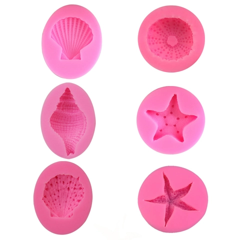 Stampo In Silicone Tema Oceano Stella Marina Conchiglia Fondant Decorazione Torte Cioccolato Fai Da Te Resina Resistente Al Calore