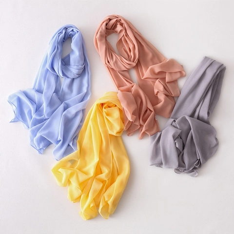 Einfarbig Vergoldeter Chiffon Hidschab Für Frauen Leichter Glitzer Schal Lange Mode Stola Wickeltuch
