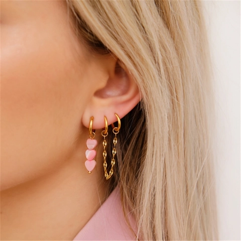 925 Sterling Silver Ear Cuff Chain Tassel Earrings Gold Plated Star Heart Rhinestone Artificial Pearl Drop Earrings Jewelry For Women