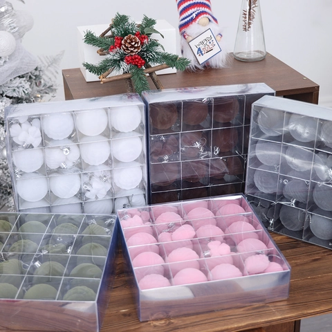 Set Di Palline Di Natale Trama In Velluto Floccato Decorazione Da Appendere Per Albero Di Natale Festa Casa Forme Multiple