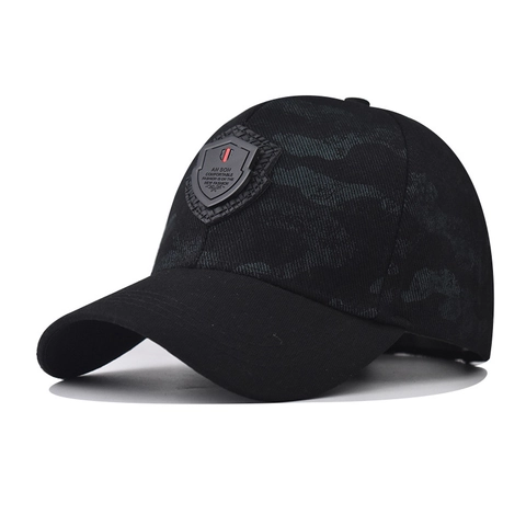 Cappello Da Baseball Mimetico Misto Cotone Toppa Scudo Regolabile Tesa Curva Protezione Solare All'aperto Tattico