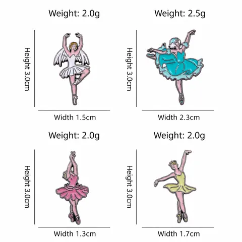 Linda Broche de Esmalte de Bailarina de Ballet Ángel para Niñas Mujeres Aleación Pintada a Mano Insignia Joyería Regalo