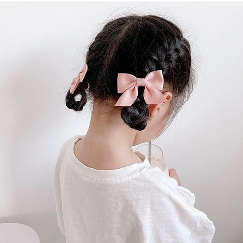 Girls Cute Bow Hair Clips Kids Handmade Cloth Satin Mesh Lace Bowknot Hairpins Accessories Bangs Side Clips