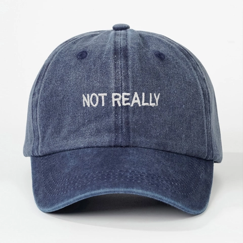 Casquette De Baseball En Coton Lavé Broderie Not Really Ajustable Vintage Chapeau De Soleil Respirant Pour Hommes Femmes