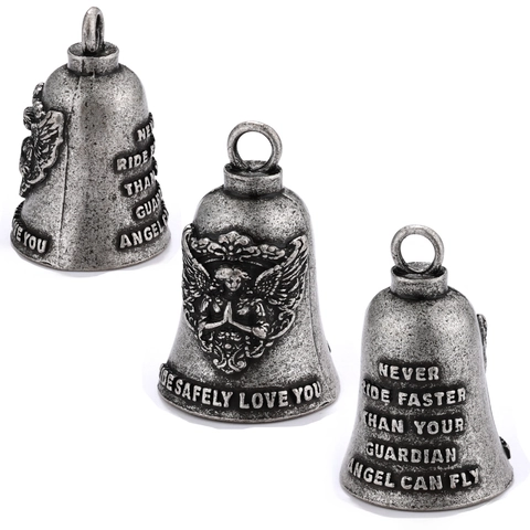 Campanello Guardiano In Lega Vintage Con Rilievo Angelo Per Motociclisti Ciondolo Di Sicurezza Retrò Con Scritta