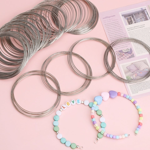 Memory Wire Steel Bracelet Loops For DIY Jewelry Making Beading Crafting Bracelet Frame Nickel Plated Metal Cord