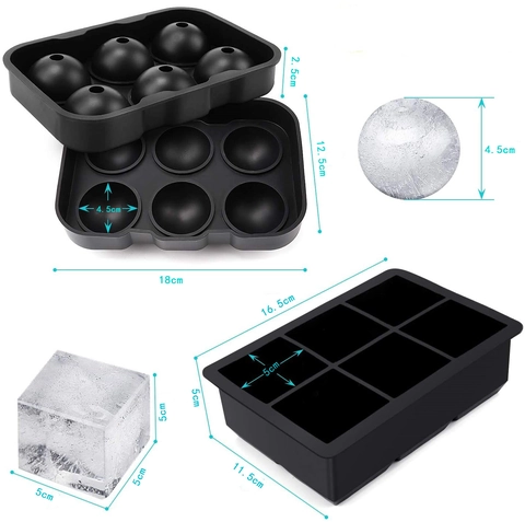 Silicone Ice Cube Tray Mold Flexible Sphere Square Honeycomb Ice Maker Bar Kitchen Tool