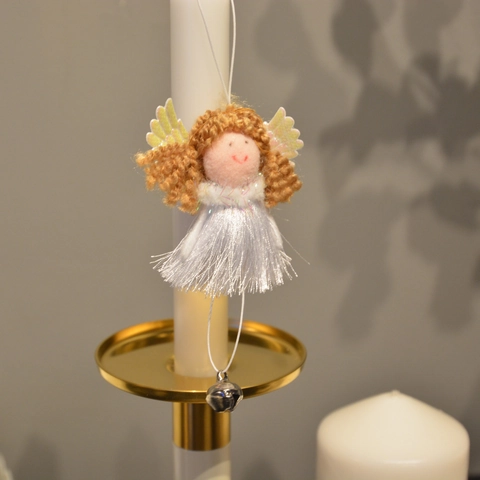 Christmas Hanging Ornaments Plush Knit Tassel Angel Snowman Santa Reindeer For Festive Tree Decor Home Holiday Atmosphere