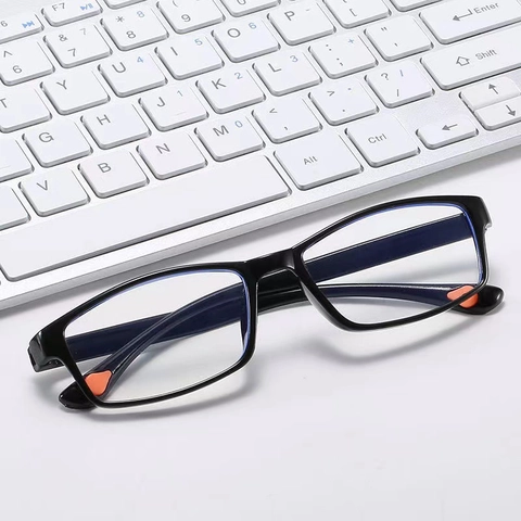 Reading Glasses TR90 Square Frame Anti Blue Light Ultra Lightweight Flexible Eyeglasses For Men Women Seniors