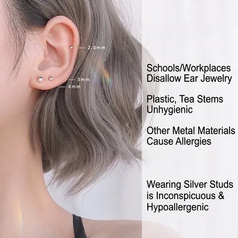 Minimalist Ball Stud Earrings With 925 Sterling Silver Earring Post Small Round Bead Hypoallergenic Jewelry For Women