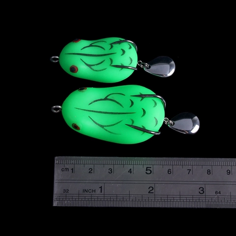 Bionic Frog Fishing Lure Rotating Sequins Soft Bait Double Hooks Realistic Surface Lure For Bass Snakehead Freshwater Salterwater Fishing Accessories