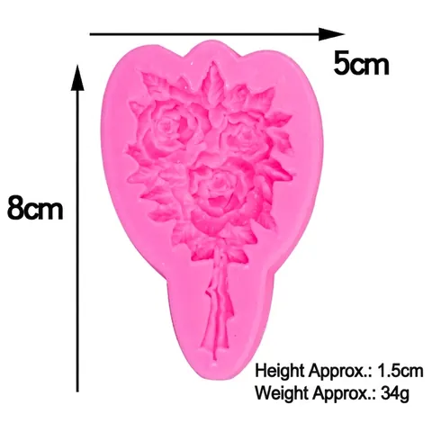 Rose Flower Bouquet Silicone Mold 3D Relief Fondant Cake Decoration Tool For Chocolate Soap Resin Clay Vintage Style