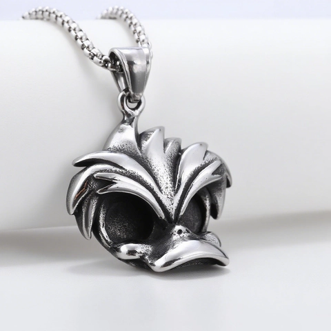 Collana Con Pendente Anatra Teschio Gotico Acciaio Inossidabile Lucidato Gioielli Biker Vintage Da Uomo Stile Punk Animale Cartone