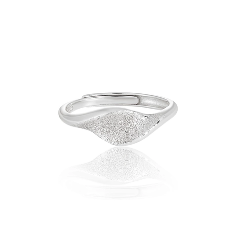 Anillo Abierto Mate de Onda Irregular de Plata de Ley 925 para Mujer Anillo de Dedo de Plata S925 Ajustable Minimalista Oro Joyería