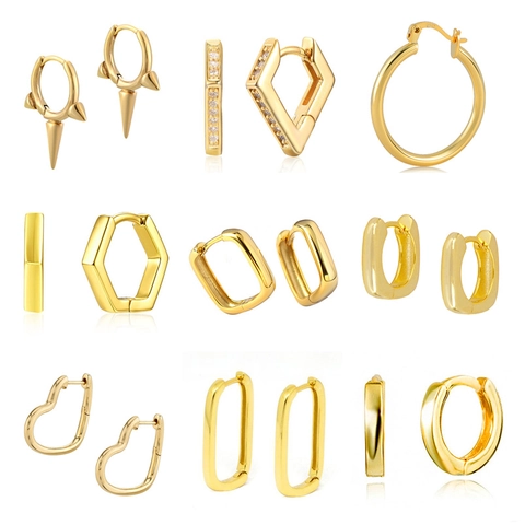 Orecchini A Cerchio Geometrici Irregolari Con Perno In Argento Sterling 925 Rame Punk Minimalista Cuore Huggie Gioielli Per Donna