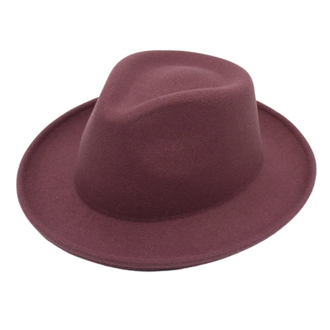 Classic Fedora Hat Unisex Rolled Edge Wide Brim Jazz Style Cotton Wool Felt Autumn Winter Fashion Accessory