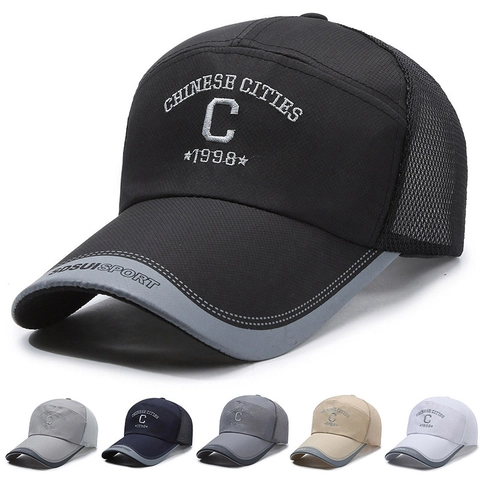 Cappello Da Baseball Da Uomo Mesh Trucker Hat Traspirante Protezione Solare Outdoor Pesca Escursionismo Poliestere Ricamo