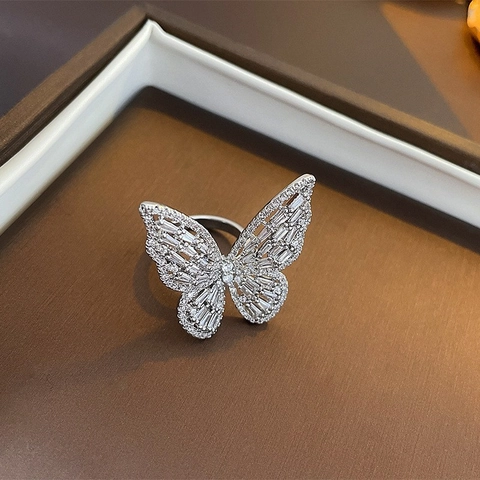 Verstellbare Ringe Legierung Zirkon Faux Künstliche Perle Emaille Stern Schmetterling Geometrischer Schmuck Damen Modische Accessoires