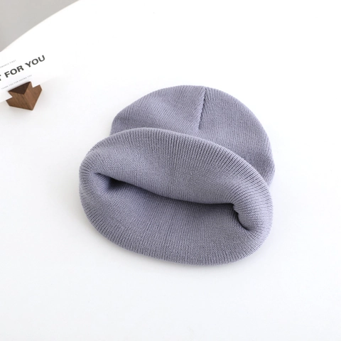 Kids Knitted Beanie Hat Warm Acrylic Cuffed Winter Outdoor Cap With Cartoon Excavator Embroidery For Boys